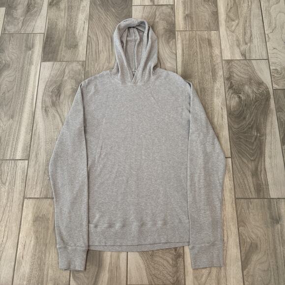 Vuori Hoodie Mens Heather Gray Waffle Knit Lightweight Pullover Athletic Sz L - Picture 1 of 7